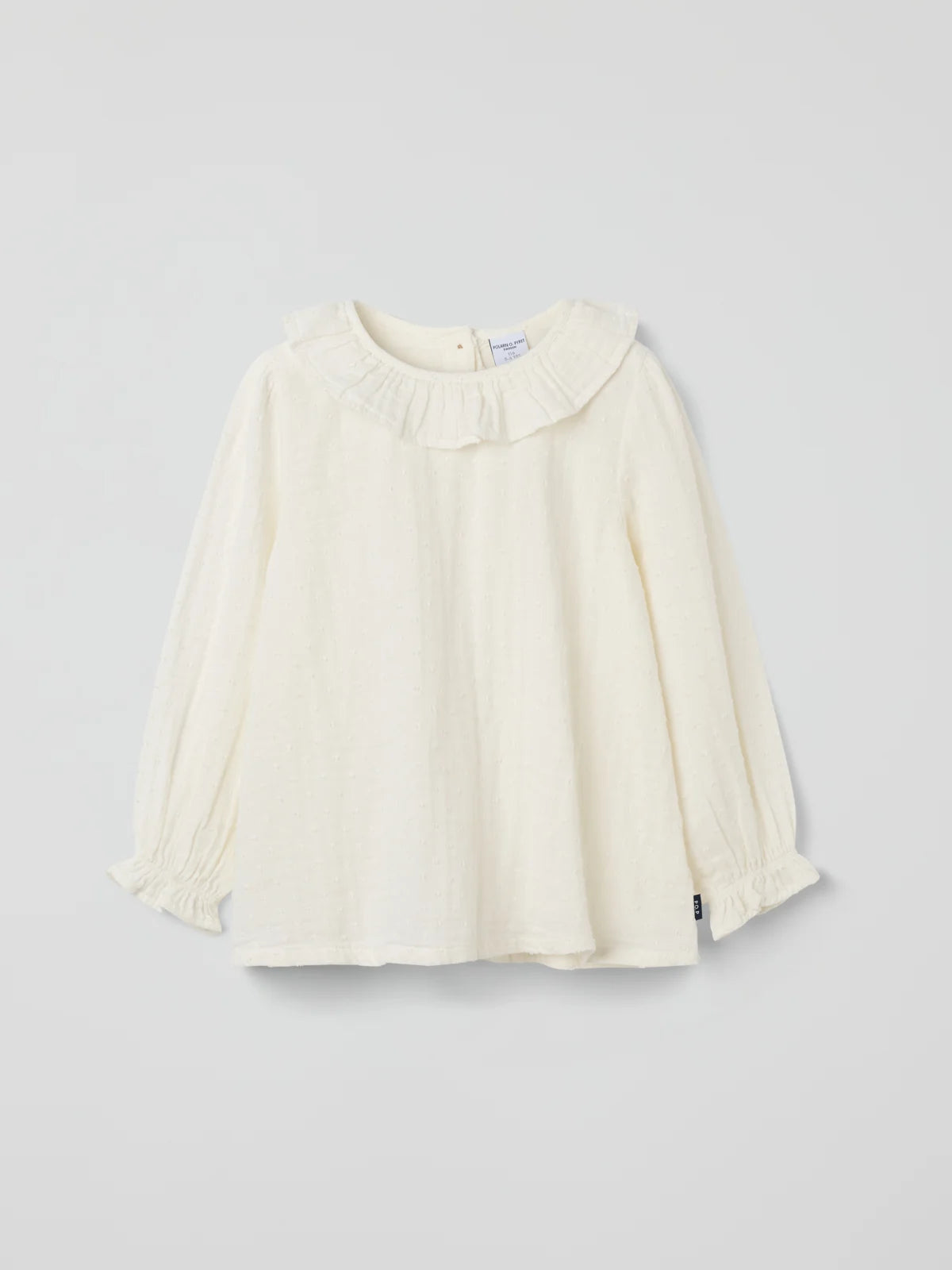 Blússa úr múslin með pífum