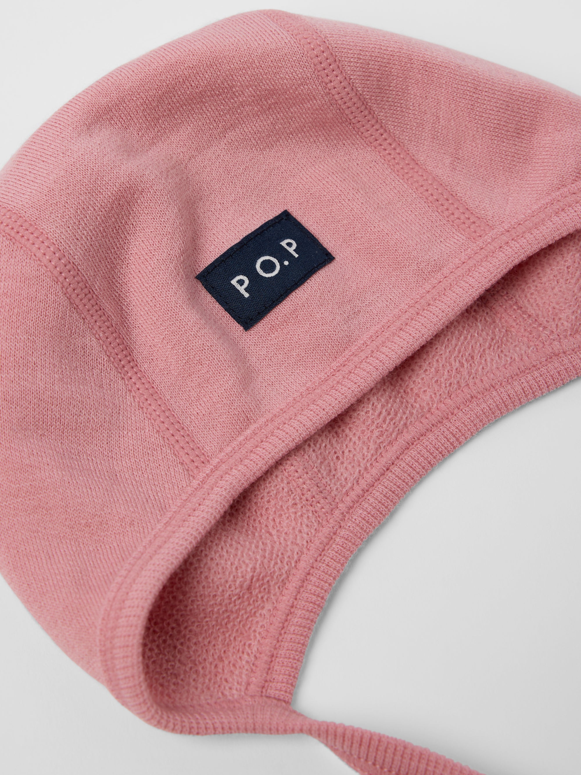 Hjälmmössa ullfrotté merino - Rosa