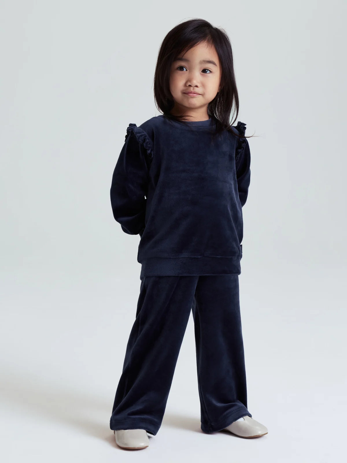 Velúrbuxur með víðum skálmum