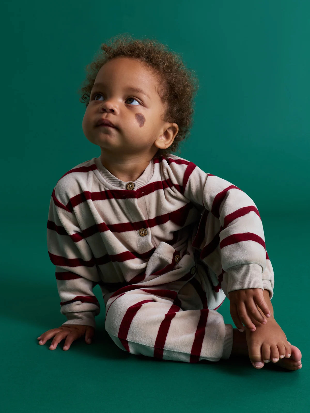 Velúr heilgalli með röndum