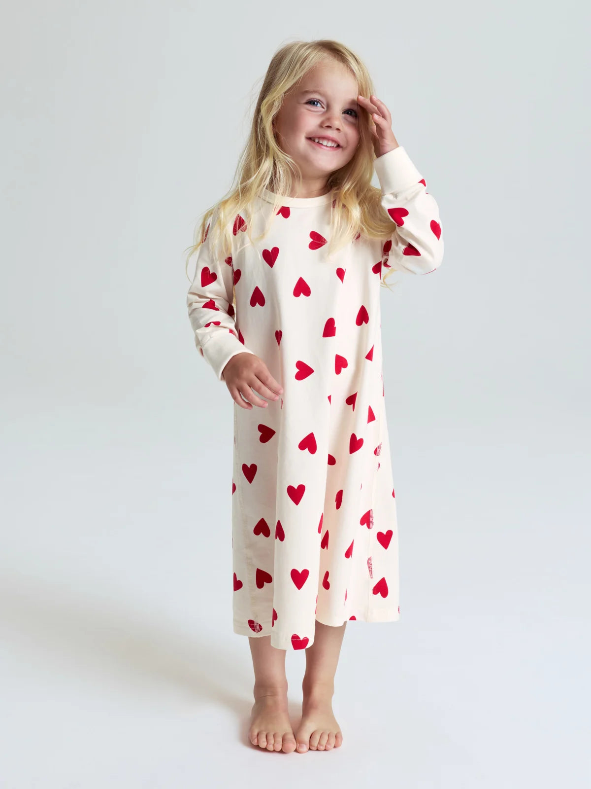 Náttkjóll með hjörtum