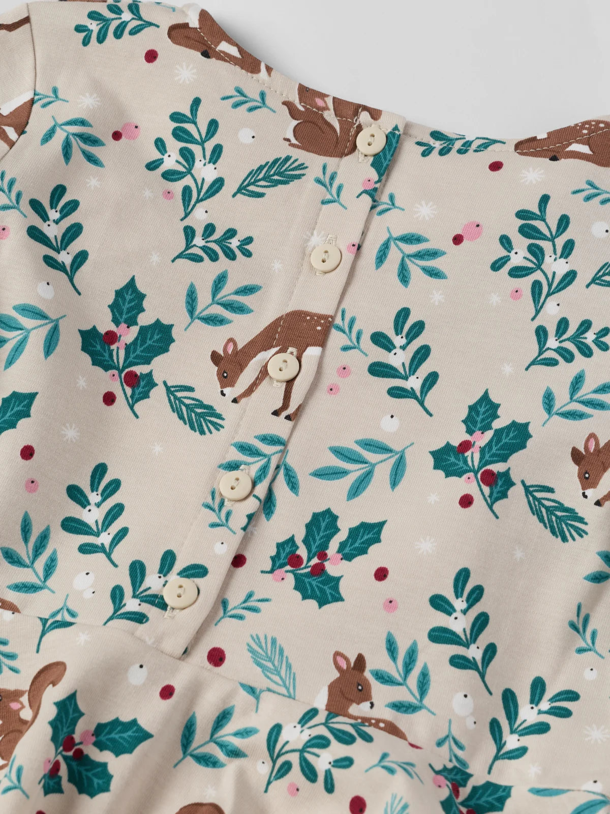 Kjóll með hringskornu pilsi  og íkornum