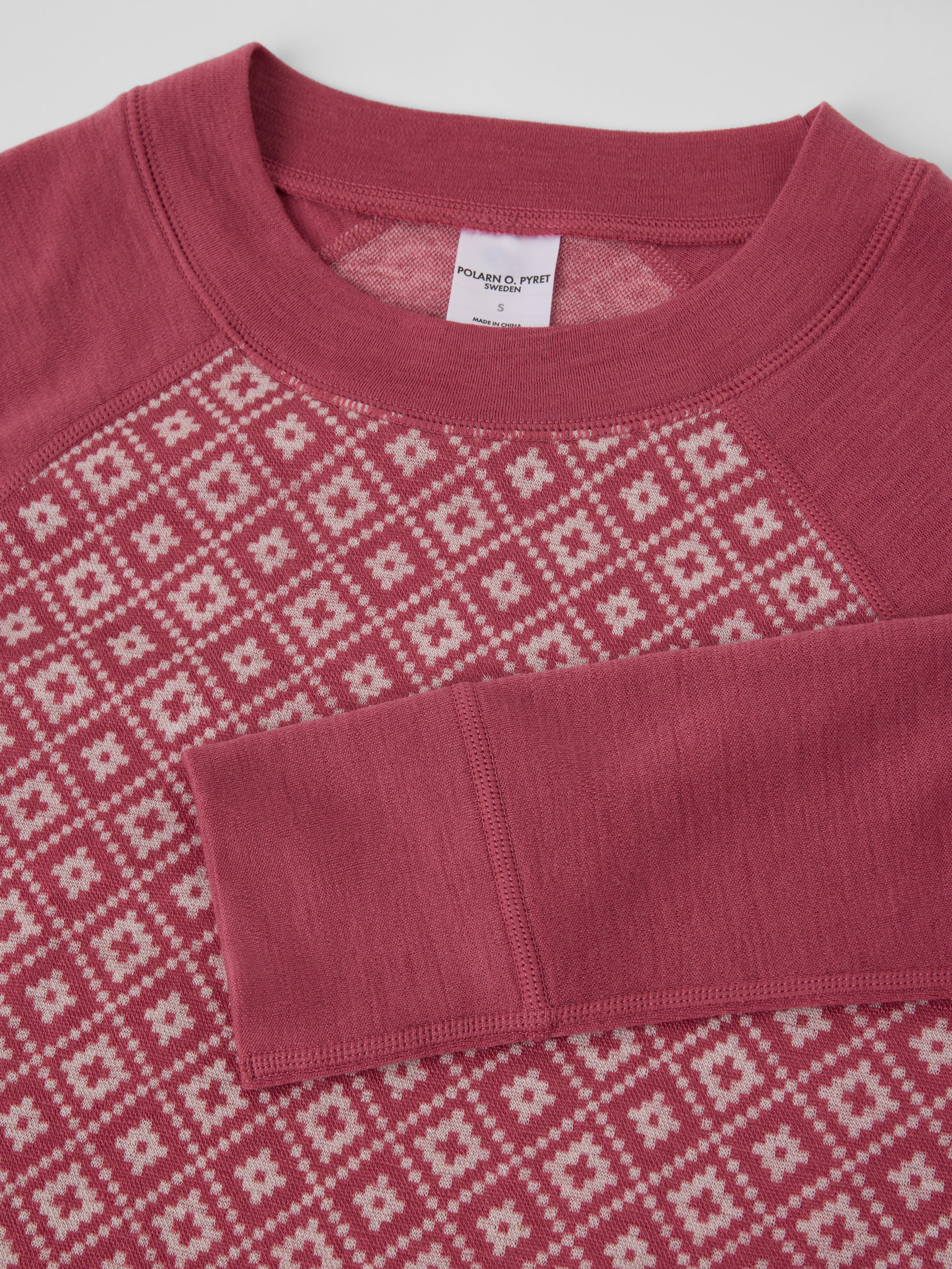 Merinotopp jacquard vuxen - Rosa