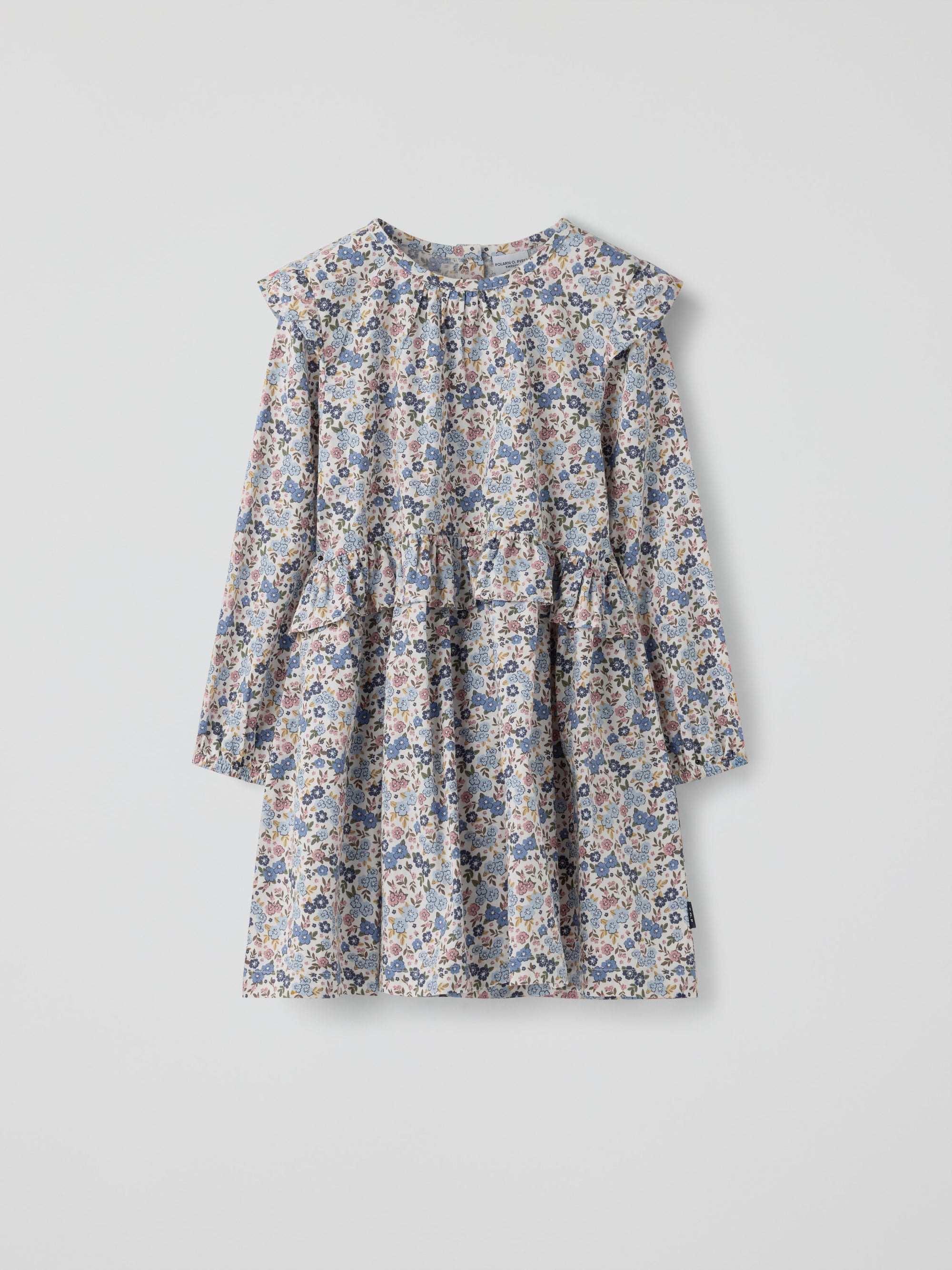 Långärmad klänning blommig - Beige
