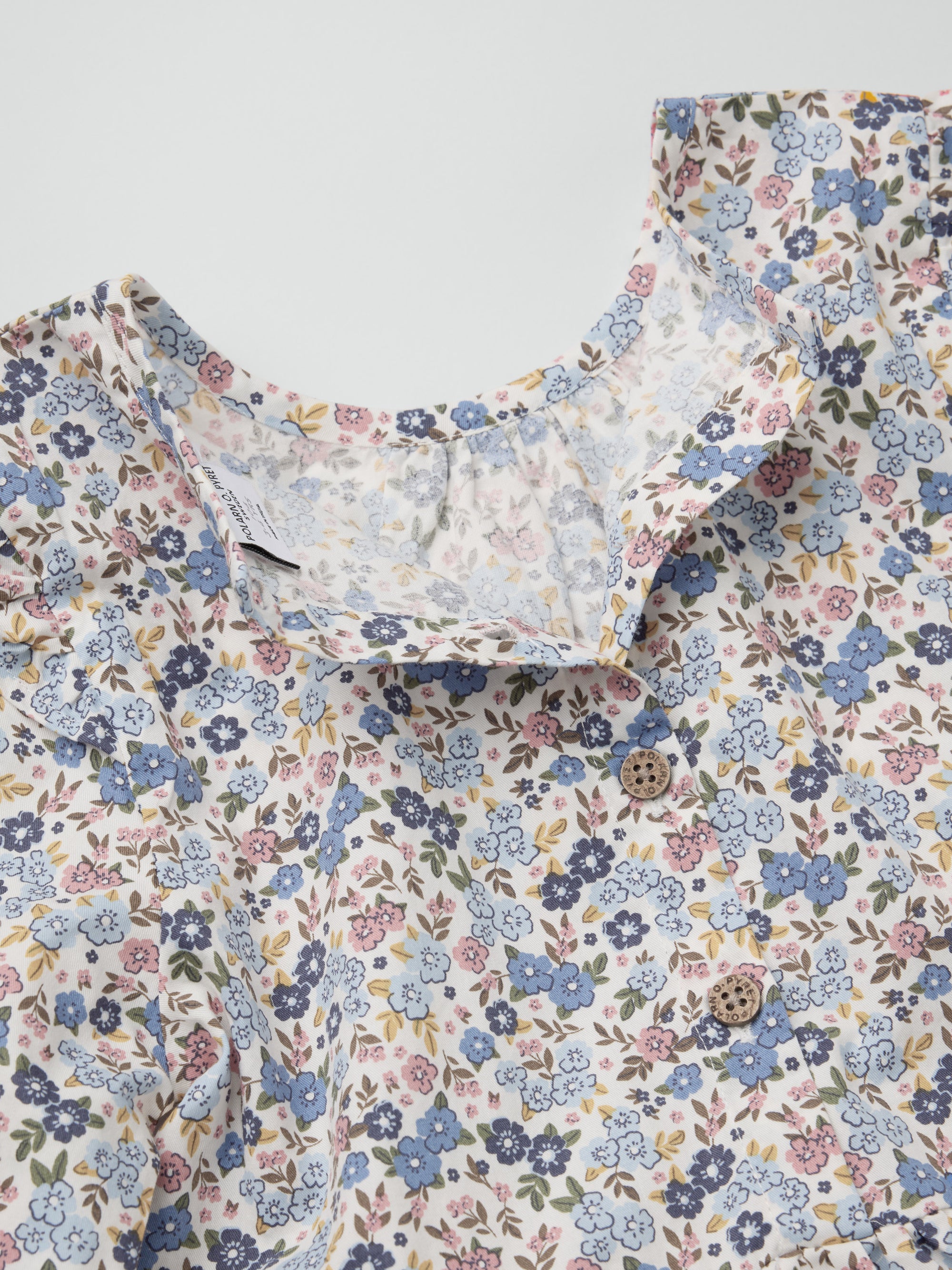 Långärmad klänning blommig - Beige