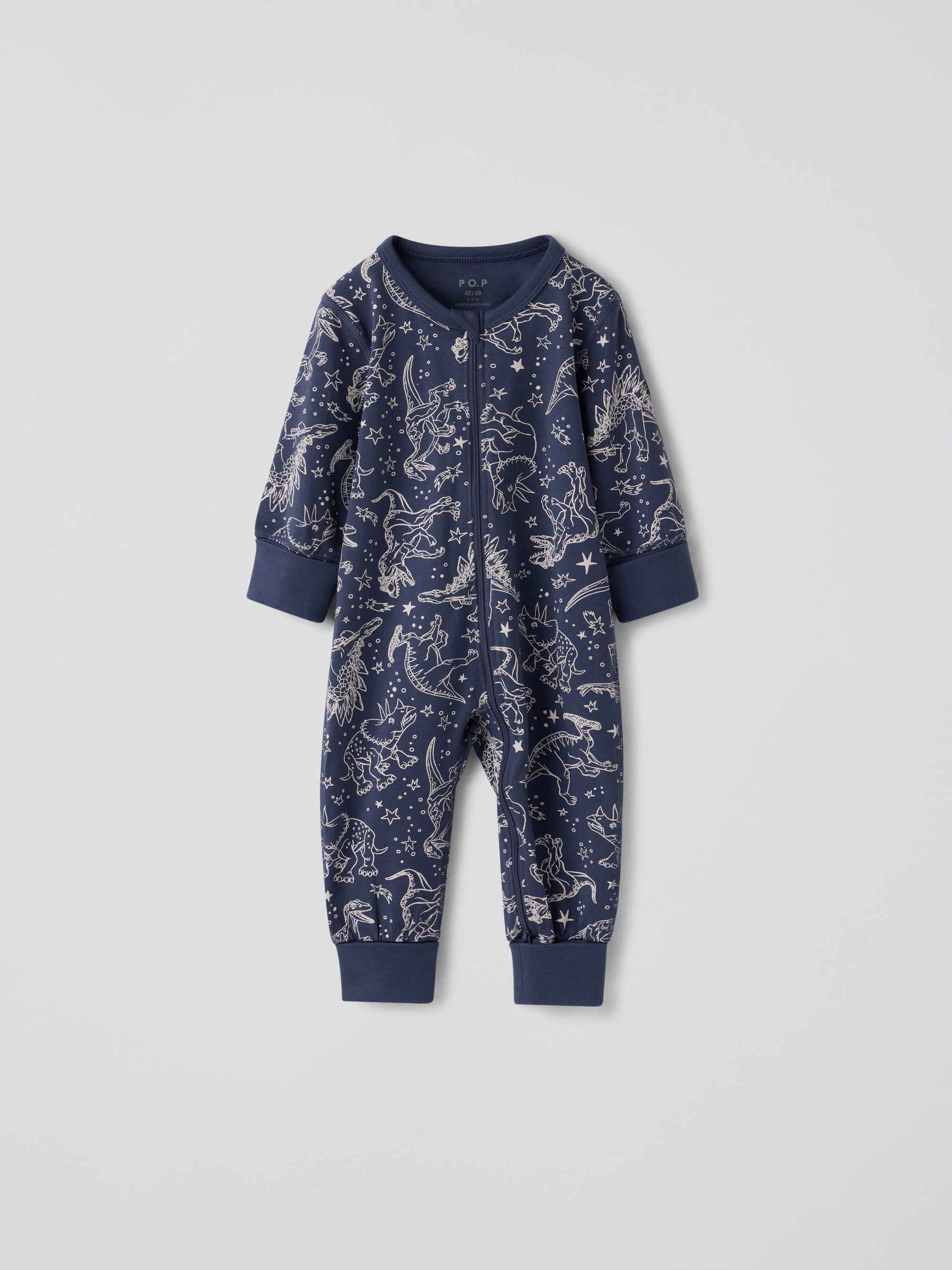 Pyjamasoverall dinosaurier - Blå