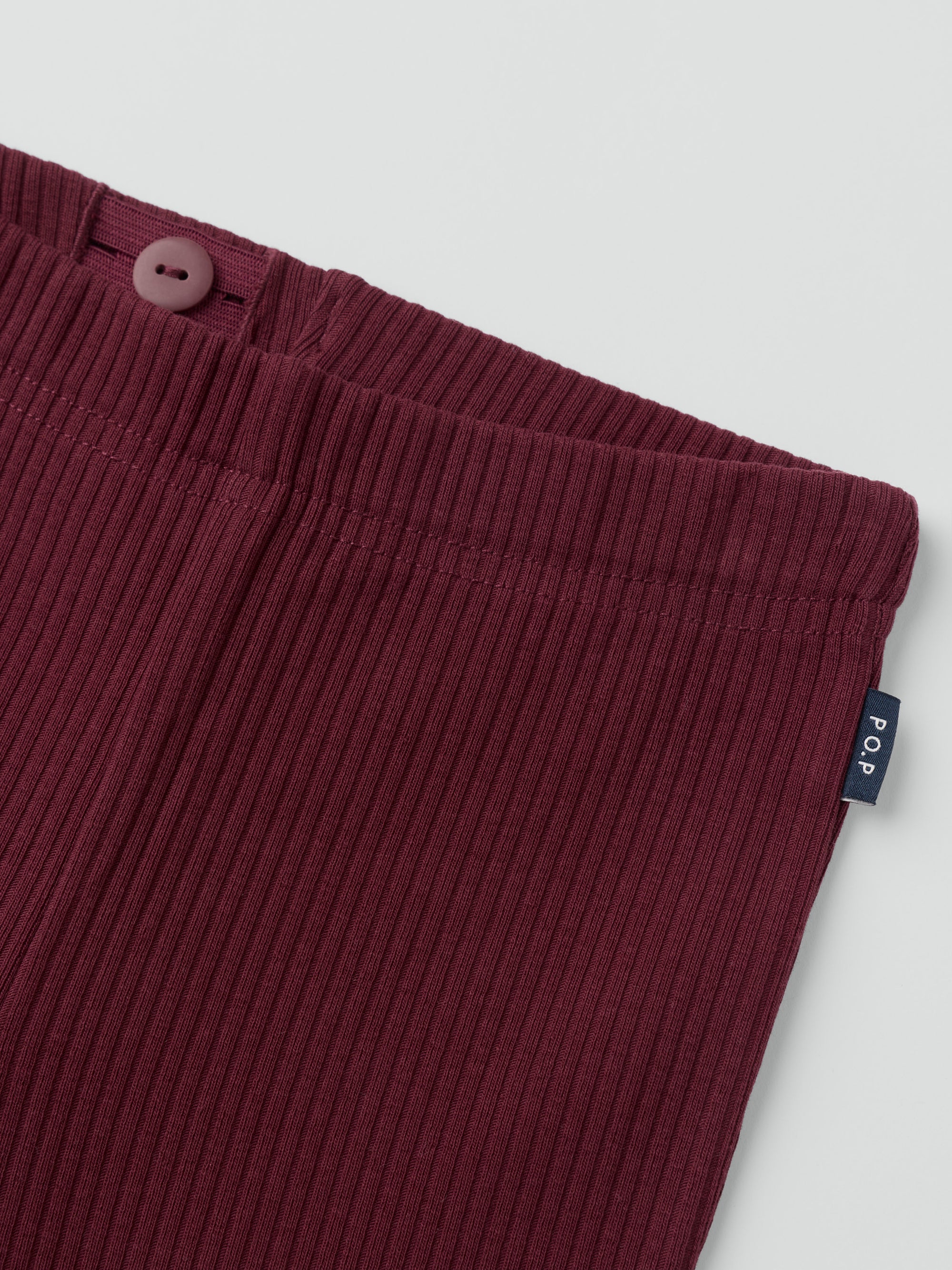 Ribbade leggings utsvängda ben - Vinröd