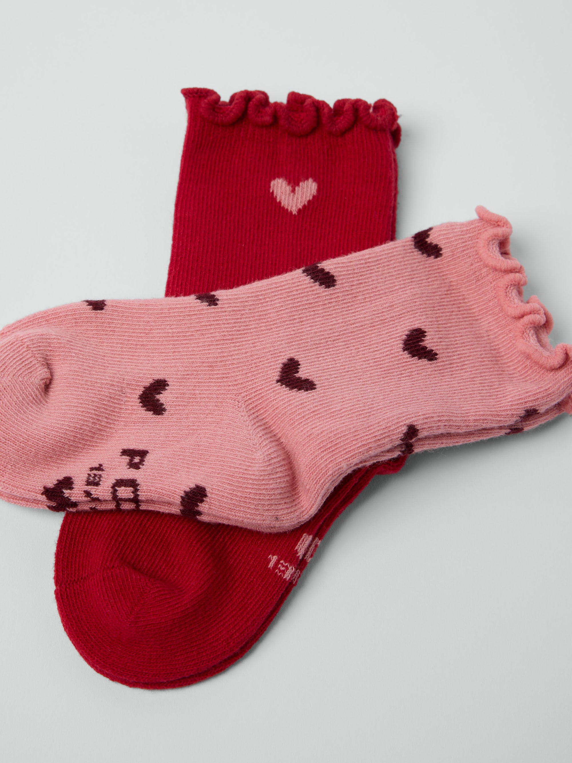 2-pack baby strumpor hjärtan - Röd